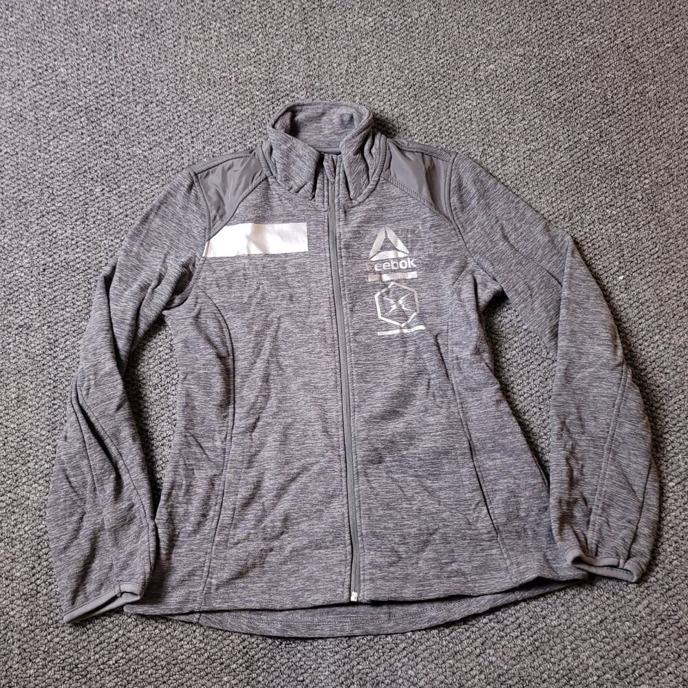 Reebok Jacket Womens M Medium Gray Full Zip Active Athletic Top Track Running - Picture 2 of 10